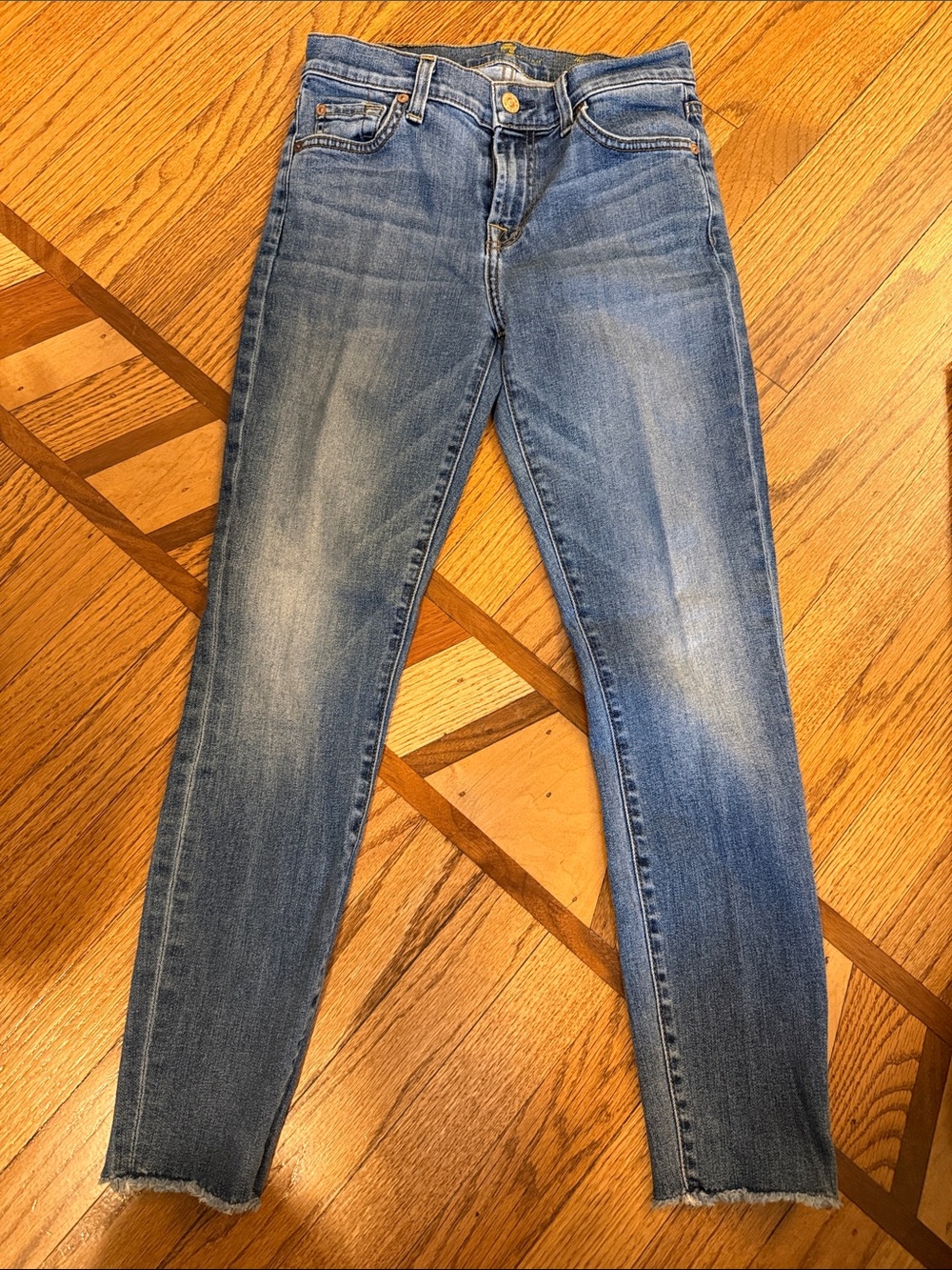 7 For All Mankind  Blue the Ankle Skinny Jeans